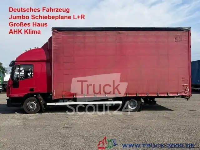 Certifié Camion plateau avec bâcheIveco 80E22 Jumbo Schiebeplane L+R Gr. Haus AHK Klima