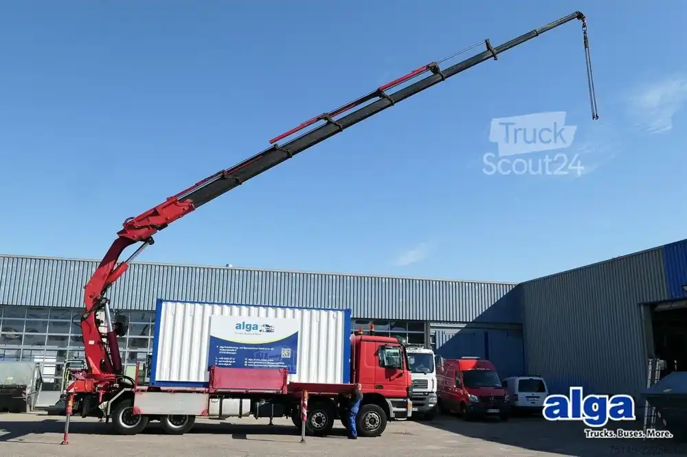 Grue montée sur camionMERCEDES-BENZ 4140 Actros 8x4, Fassi F600AXP, Funk, Container Marque