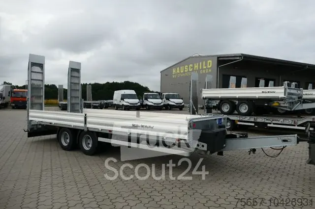 Produit De Marque Remorque porte-engins surbaisséeMÜLLER-MITTELTAL Tandemtieflader, Lufrfederung, Gitterrostrampen