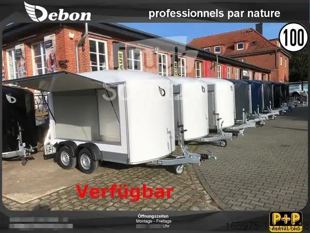 Offre Limitée Caisse fermée (ou tôlé)Cheval Liberté Debon C500 313x164x201cm - 2,0t Kofferanhänger Verkaufsklappe Weiss