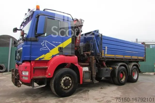Camion-benne tricarMAN TGS 26.480 6x6H BL WINTERDIENST - KRAN Nr. 604 Offre Exclusive