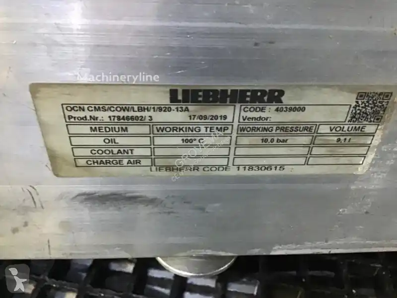Refroidissement Liebherr Oil Cooler occasion Pas Cher
