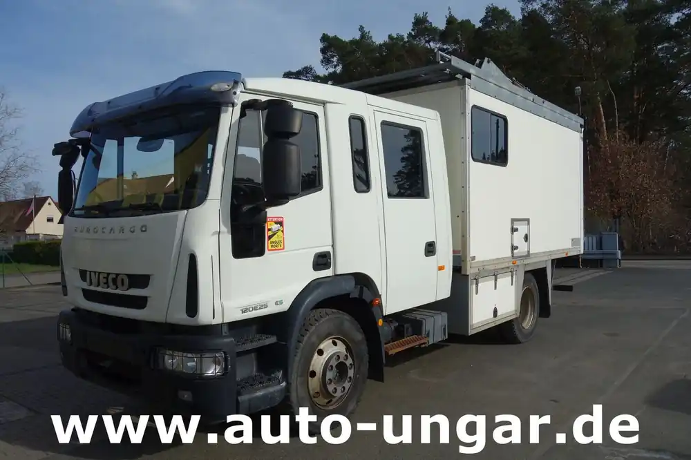 Camion fourgon IVECO Eurocargo 120E225Doka Koffer mobile Werkstatt LBW Dachträger Wohnmobil Dif.-Sperre Marque