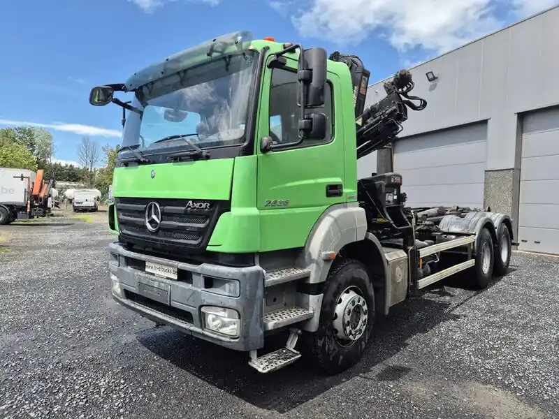 Seulement Aujourd'hui Camion ampliroll, Camion grue Mercedes-Benz Axor 2636 - CRANE HIAB 144B-3 HIDUO - HOOKSYSTEM 6X4
