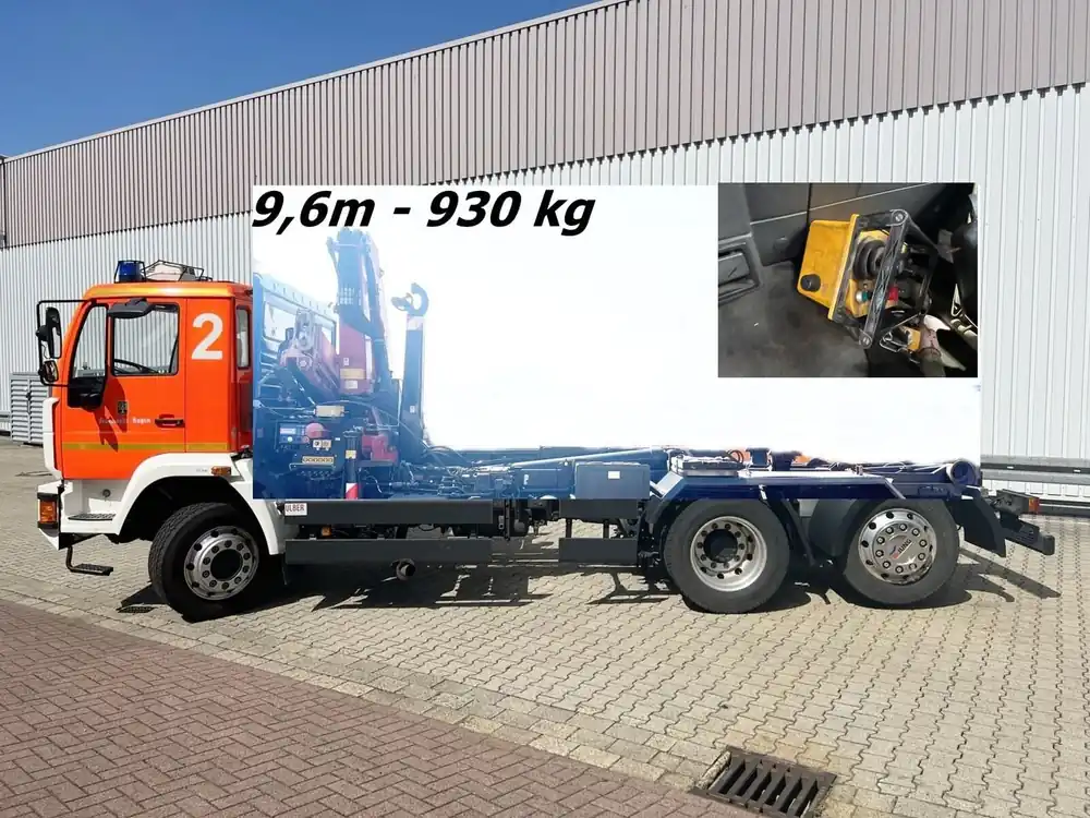 Camion ampliroll, Camion grue MAN 25/18.284 6x2-4 LL 25/18.284 6x2-4 LL,Kran HMF 1113 K3, Funk, Retarder Satisfait Ou Remboursé