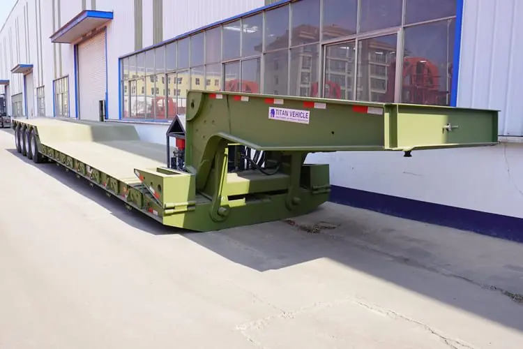 Achat Immédiat Semi-remorque surbaissé neuf pour transport de équipements lourds TITAN 4 Axle Lowboy Trailer with Hydraulic Detachable Gooseneck