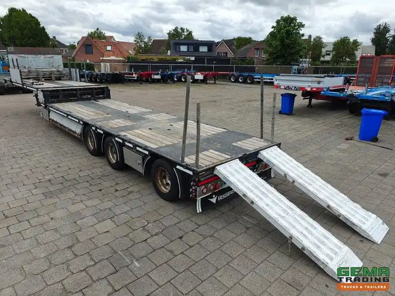 HRD STTB3N Semi-remorque surbaissée - Ridelles latérales en aluminium - Piquets - Essieu porteur - Essieu relevable - Rampes - Extensible - Essieux SAF - Freins Commander Maintenant
