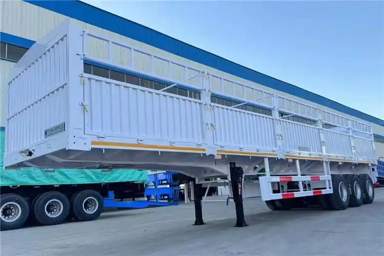 Semi-remorque bétaillère neuf pour transport de matériaux granulaires TITAN In Stock 30/40/50 Ton Fence Semi Trailer Transport Cargo Bulk In Senegal Top Vente
